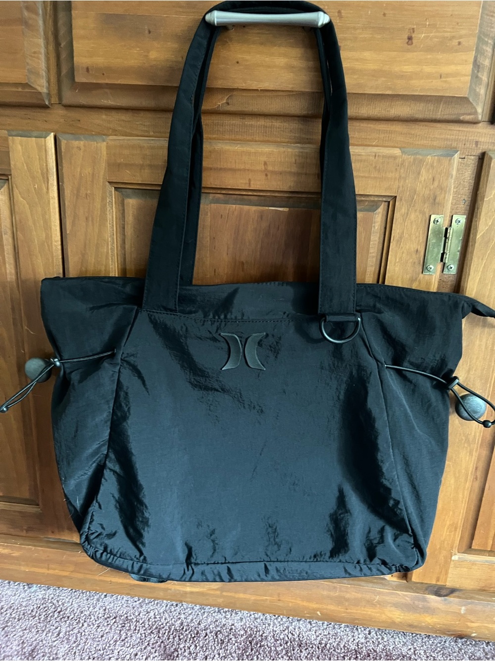 Hurley Black Womens Tote Bag with Double Handles